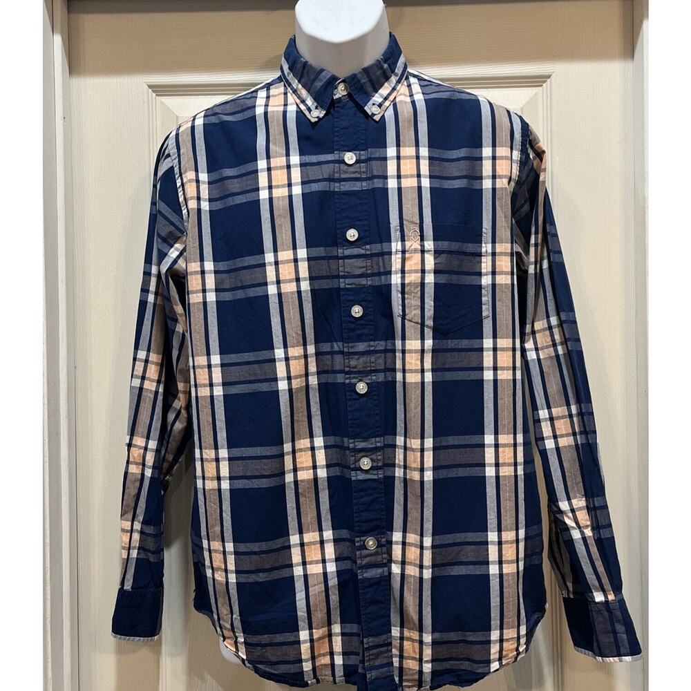 Noble Mount Button Front Shirt Men's Size M Multicolor Dark Plaid Long Sleeve
